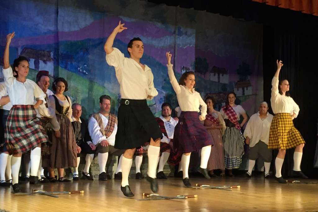 An action shot taken on an iPhone: the sword dance from "Brigadoon"